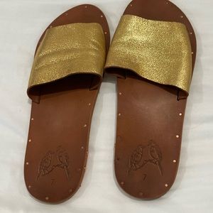 Beek gold sandals.